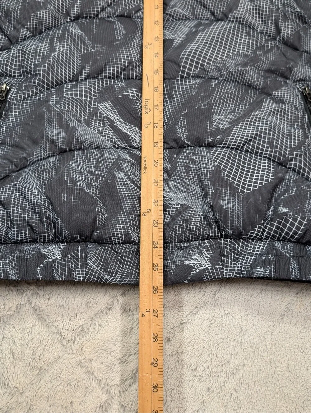 The North Face Jacket Mens M Black Gray 3D Mountain Print 2000 Puffer Summit